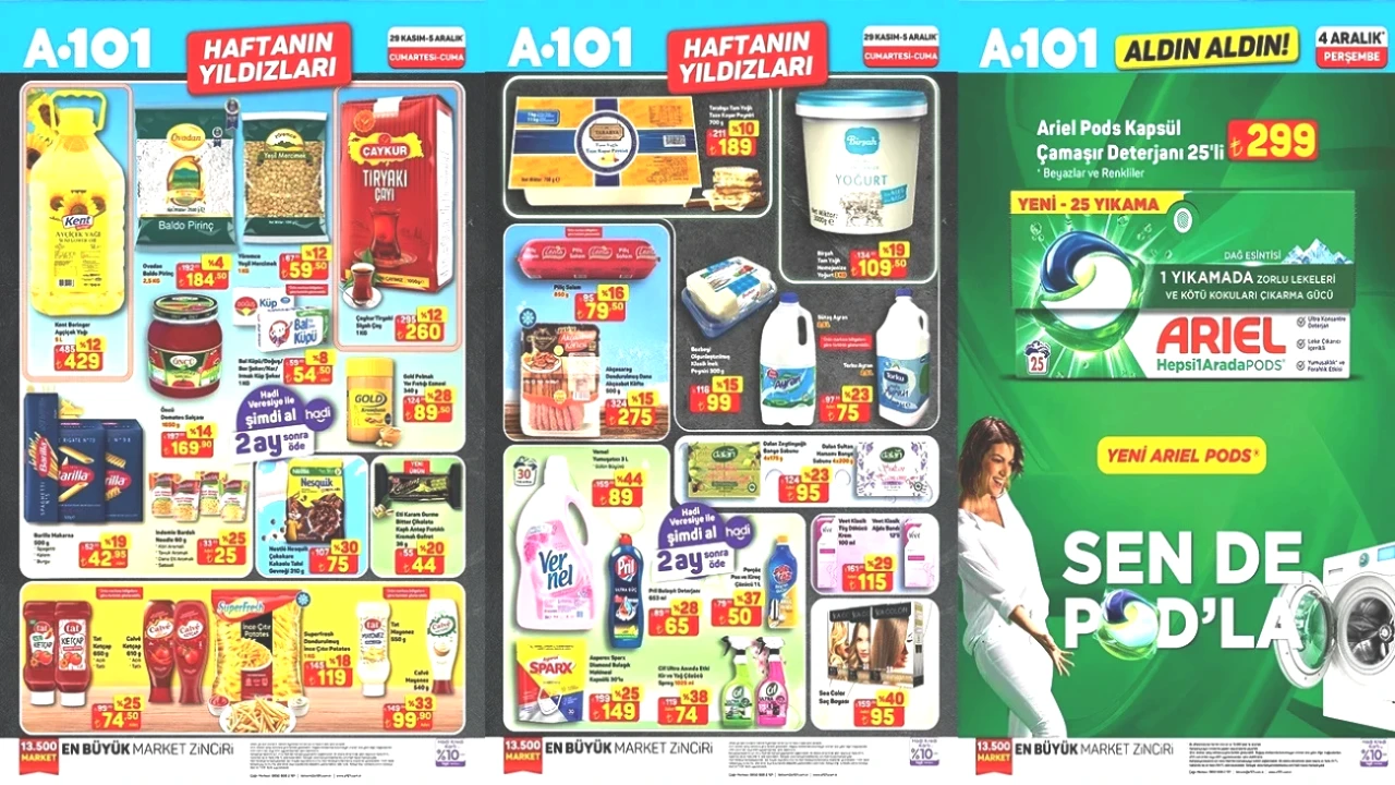 A101 29 Kasım - 5 Aralık 2025 Kataloğu: Haftanın Yıldızı Ariel Kapsül Deterjanı Şimdi Raflarda!