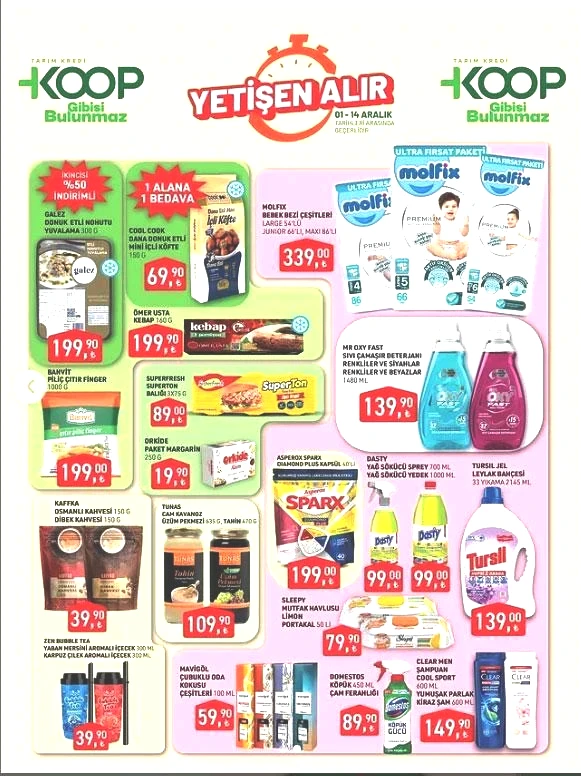 1-14 ARALIK TARIM KREDİ MARKET İNDİRİMLERİ