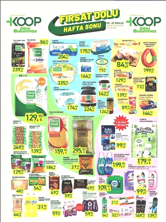 5-7 ARALIK TARIM KREDİ MARKET İNDİRİMLERİ