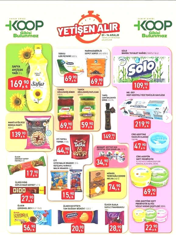 1-14 ARALIK TARIM KREDİ MARKET İNDİRİMLERİ